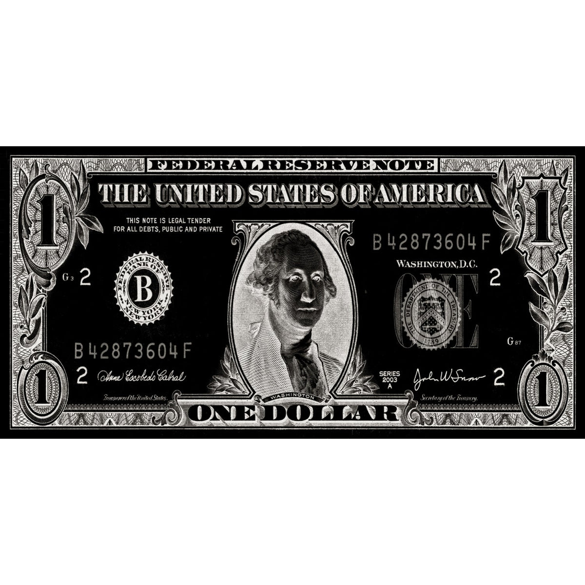 Silver Dollar Banknote Wall Art art print by Cobra Art