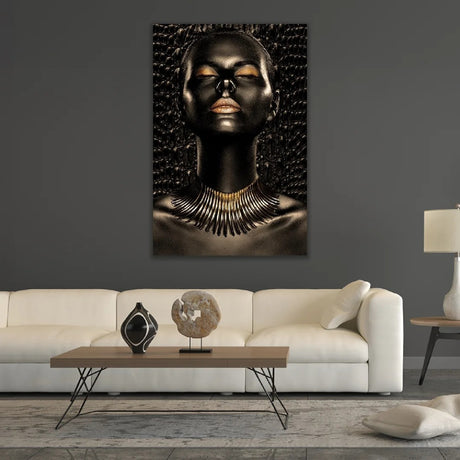 Golden Age 5 Gold Lips & Lids Woman photographic art print by Cobra Art, alternate view 2
