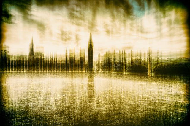 Grungy Skyline London Misty European View photographic art print by Cobra Art