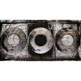 3 Circles Brown Weathered-Look Monochromatic Wall Art art print by Cobra Art