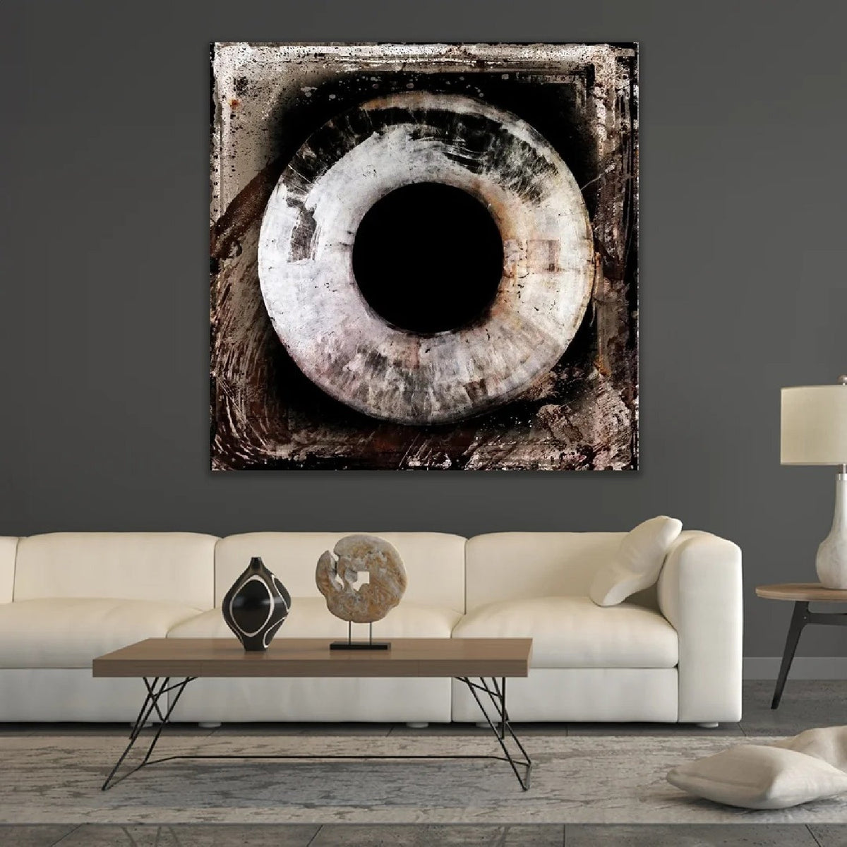Circle Earth Colors Rustic Abstract photographic art print by Cobra Art, alternate view 2