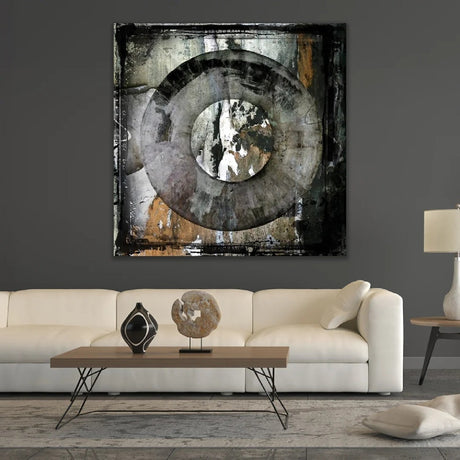 Abstract Circle Brown Rustic Earth-Toned photographic art print by Cobra Art, alternate view 2