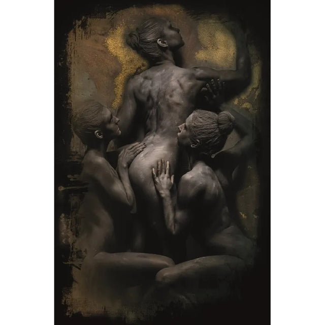 Three Graces Monochrome Naked Women photographic art print by Cobra Art