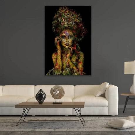 Modern European furniture - Floral Embellished Woman Photographic Art - www.oroa.com