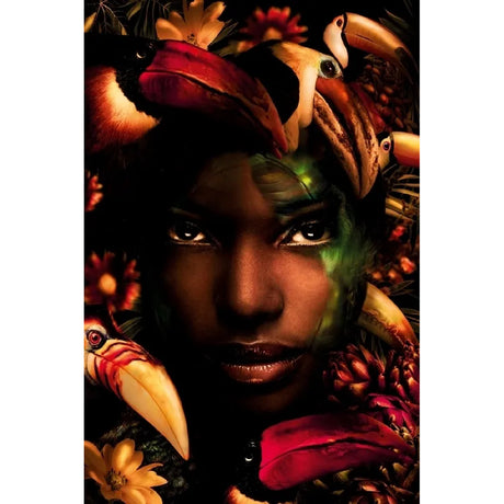 African Flamingo Nature Inspired Headdress photographic art print by Cobra Art