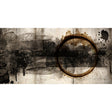 Circle Brown Gray Rustic Abstract Art art print by Cobra Art