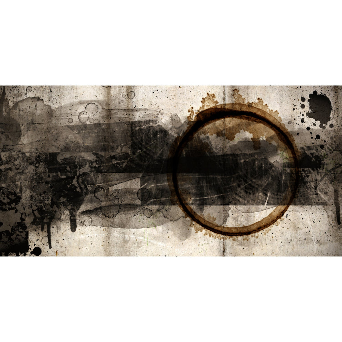 Circle Brown Gray Rustic Abstract Art art print by Cobra Art