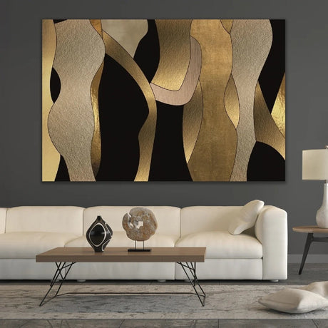 Composition in Gold Modern Minimalist Abstract Art art print by Cobra Art, alternate view 2
