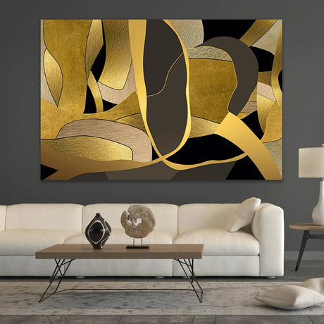 Warm Welcome Gold Abstract Art art print by Cobra Art, alternate view 2