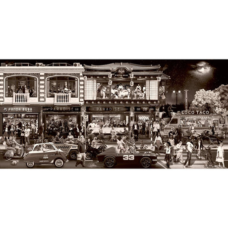 Another Day in Paradise City Crowd Photographic Sepia Art art print by Cobra Art