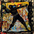 The Quarterback Multicolored Graffiti Style Art art print by Cobra Art