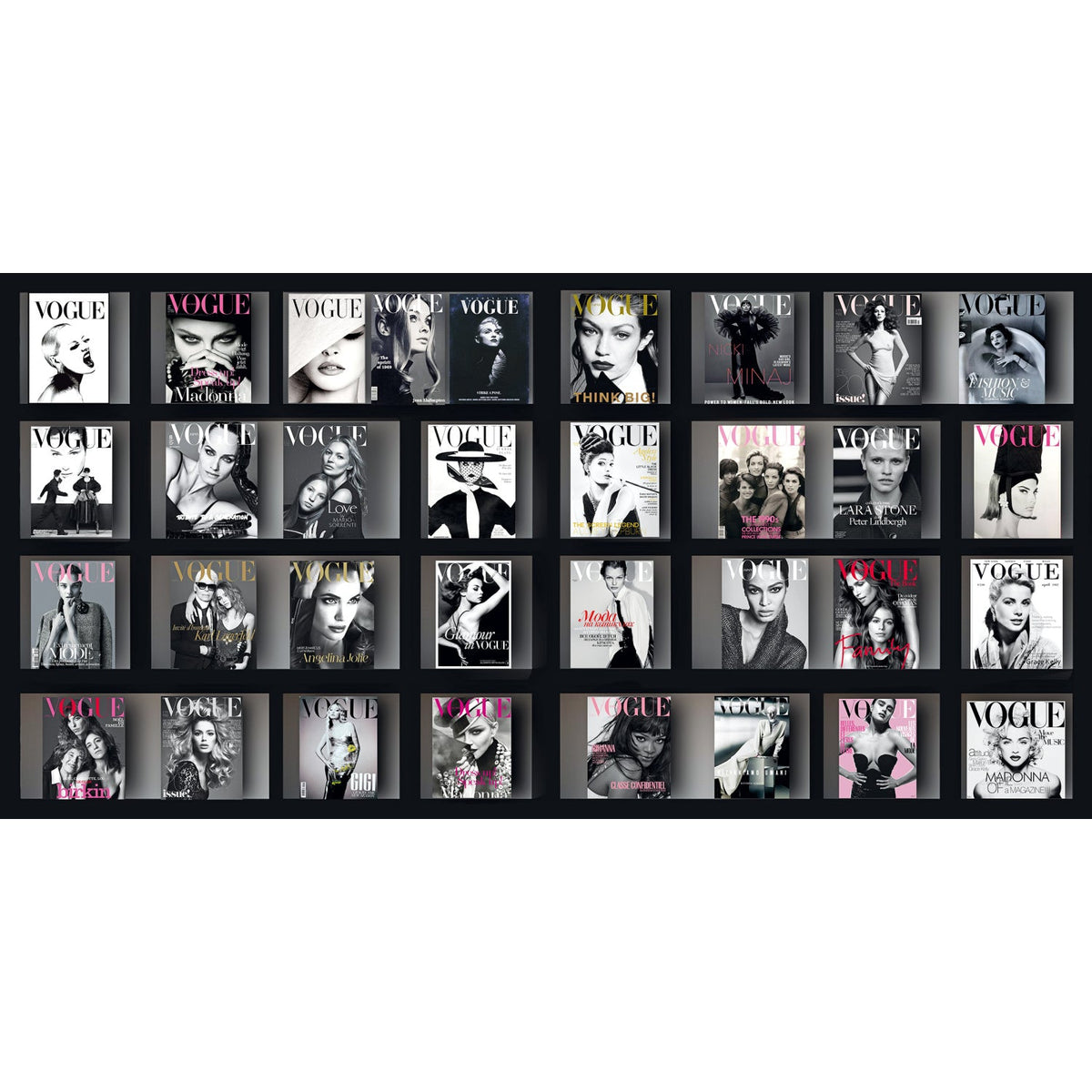 Vogue Black & White Books Artwork art print by Cobra Art