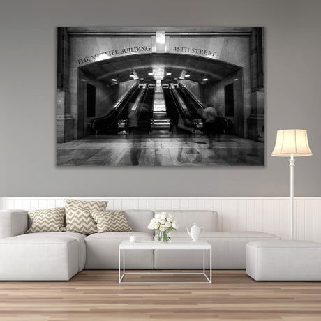 Stairways To The Top Black & White Escalators photographic art print by Cobra Art, alternate view 2