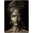 Glamour Girl Eyes Shut Sepia photographic art print by Cobra Art
