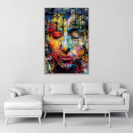 Modern European furniture - Multicolored Woman Face Photographic Art - www.oroa.com