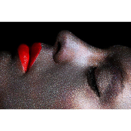 Glittering Desire Red Lips Woman photographic art print by Cobra Art