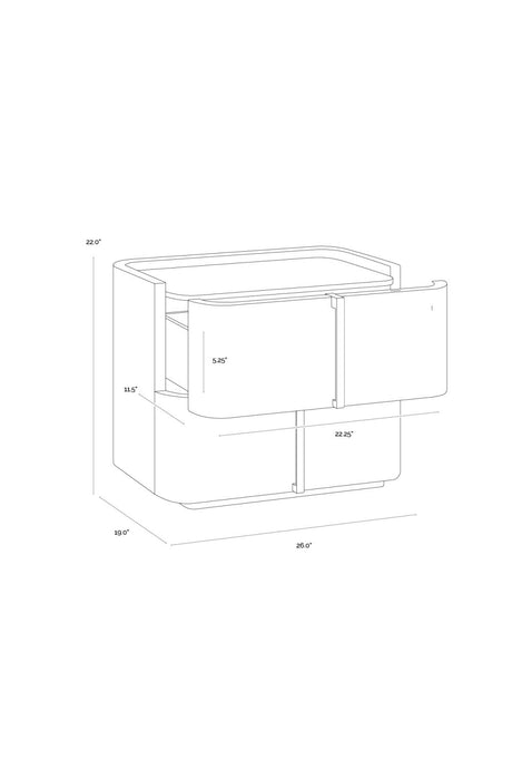 Leather-Look 2-Drawer Nightstand by Splendido Jamille, alternate view 28