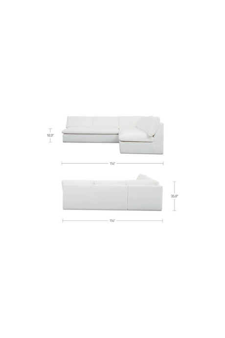 Modern European furniture - 3-Piece White Outdoor Modular Sofa - www.oroa.com