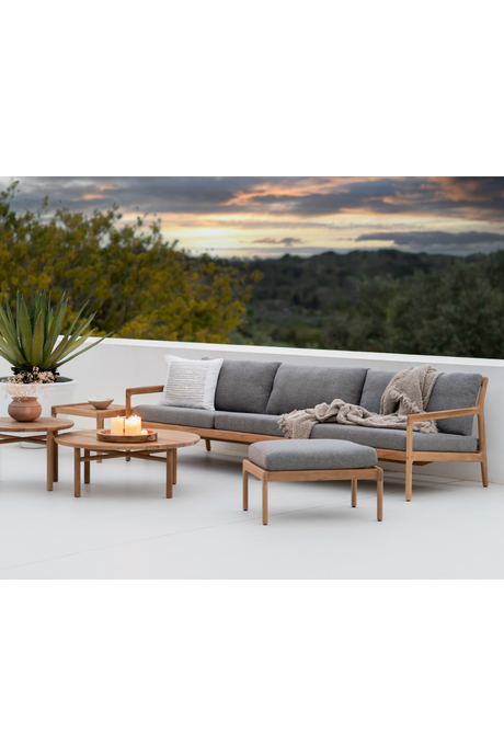 Natural Teak Outdoor Ottoman | Ethnicraft Jack | Oroa.com