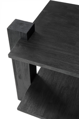 Black Teak Architectural Side Table | Ethnicraft Abstract | OROA.com
