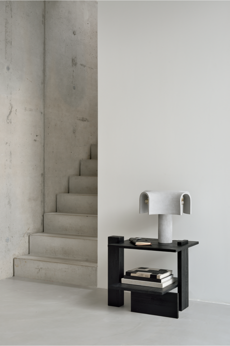 Black Teak Architectural Side Table | Ethnicraft Abstract | OROA.com