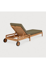 Teak Wheeled Adjustable Outdoor Lounger | Ethnicraft Jack | Oroa.com