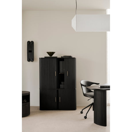 Modern European furniture - Varnished Teak Cushioned Office Chair - www.oroa.com
