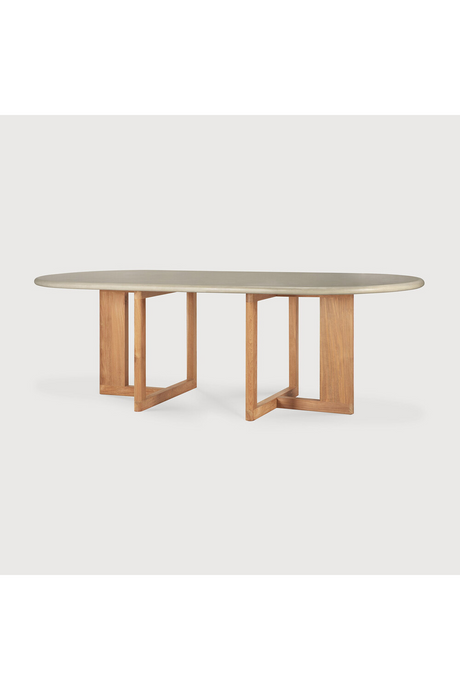 Concrete Oblong Outdoor Dining Table | Ethnicraft Trestle | Oroa.com