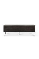 Dark Teak TV Cupboard | Ethnicraft Grooves | OROA.com