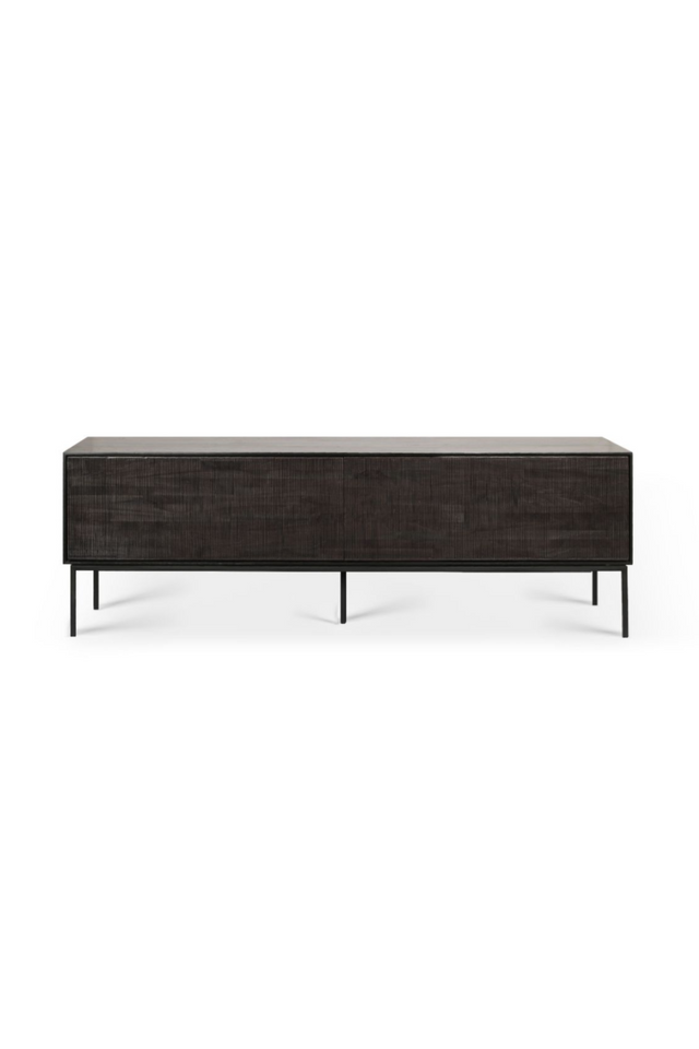 Dark Teak TV Cupboard | Ethnicraft Grooves | OROA.com
