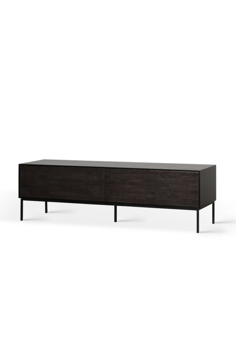 Dark Teak TV Cupboard | Ethnicraft Grooves | OROA.com