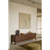Modern European furniture - Brown Teak Carved TV Cabinet - www.oroa.com