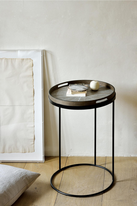 Round Hand-Painted Wood Tray | Ethnicraft Slice | Oroa.com