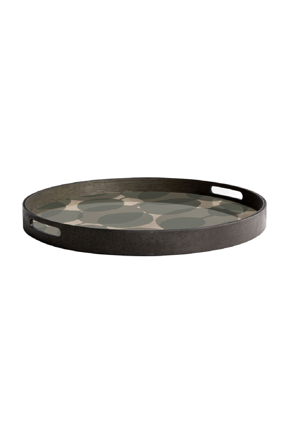 Green Printed Round Glass Tray | Ethnicraft Dots | Oroa.com
