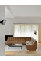 Brown Leather 2-Seater Modular Sofa | Ethnicraft N701 | Oroa.com