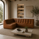 Brown Leather 3-Piece Modular Sofa | Ethnicraft N701
