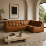 Brown Leather 3-Piece Modular Sofa | Ethnicraft N701