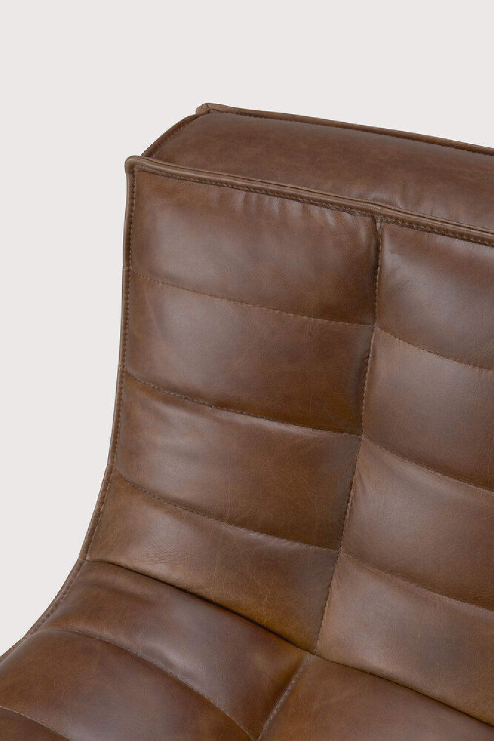 Dark Brown Leather 2-Seater Modular Sofa | Ethnicraft N701 | Oroa.com