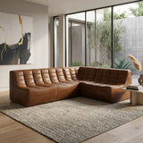 Brown Aniline Leather Modular Sofa Sectional – Ethnicraft N701