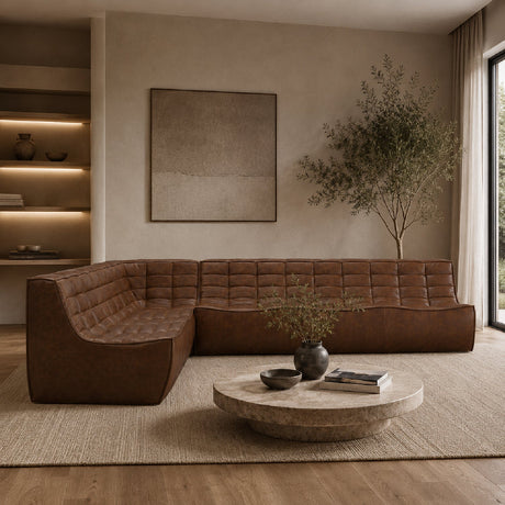 Dark Brown Leather Modular Sofa | Ethnicraft N701