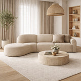 Modern European furniture - Curved Sofa with Semi-Circle Footstool - www.oroa.com