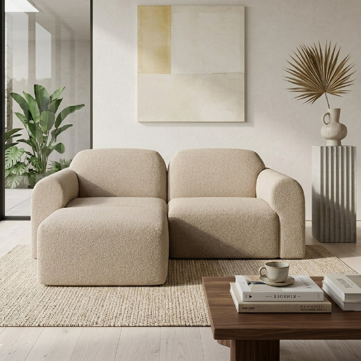 Modern European furniture - End Seater Sofa with Footstool  - www.oroa.com
