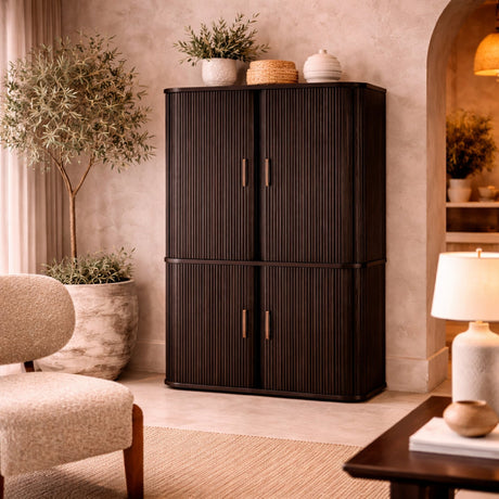 Brown Mahogany Filing Cabinet | Ethnicraft Roller Max | Oroa.com