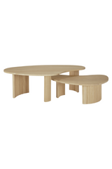 Oak Pebble-Shaped Coffee Table | Ethnicraft Boomerang | Oroa.com