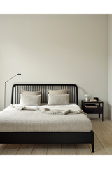 Glass Top Black Oak Nightstand | Ethnicraft Spindle | Oroa.com
