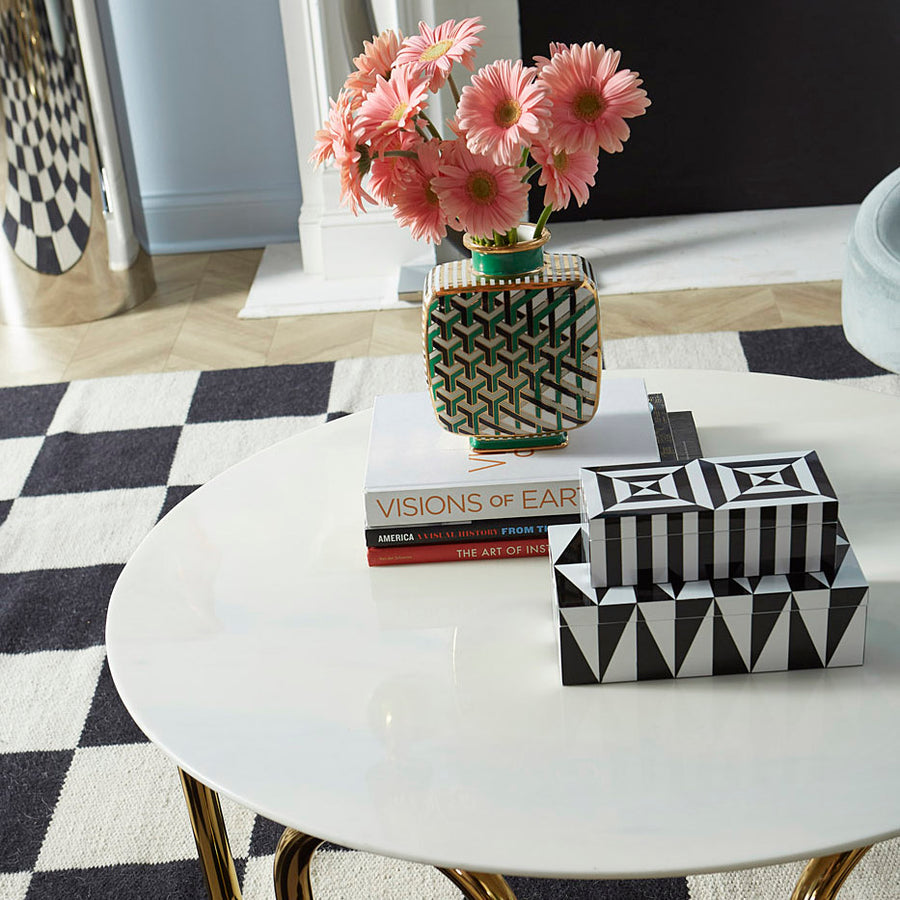 Black & White Lacquer Box S | Jonathan Adler Op Art | Oroa.com