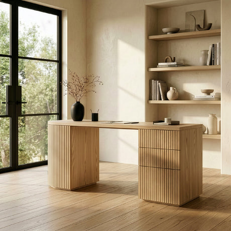 Wooden 3-Drawer Desk | Oroa Modern Albrite | Oroa.com