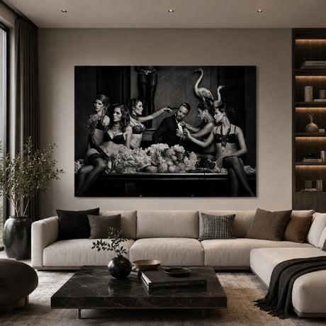Woman's Rule Lady Pointing Gun Monochrome photographic art print by Cobra Art, alternate view 2