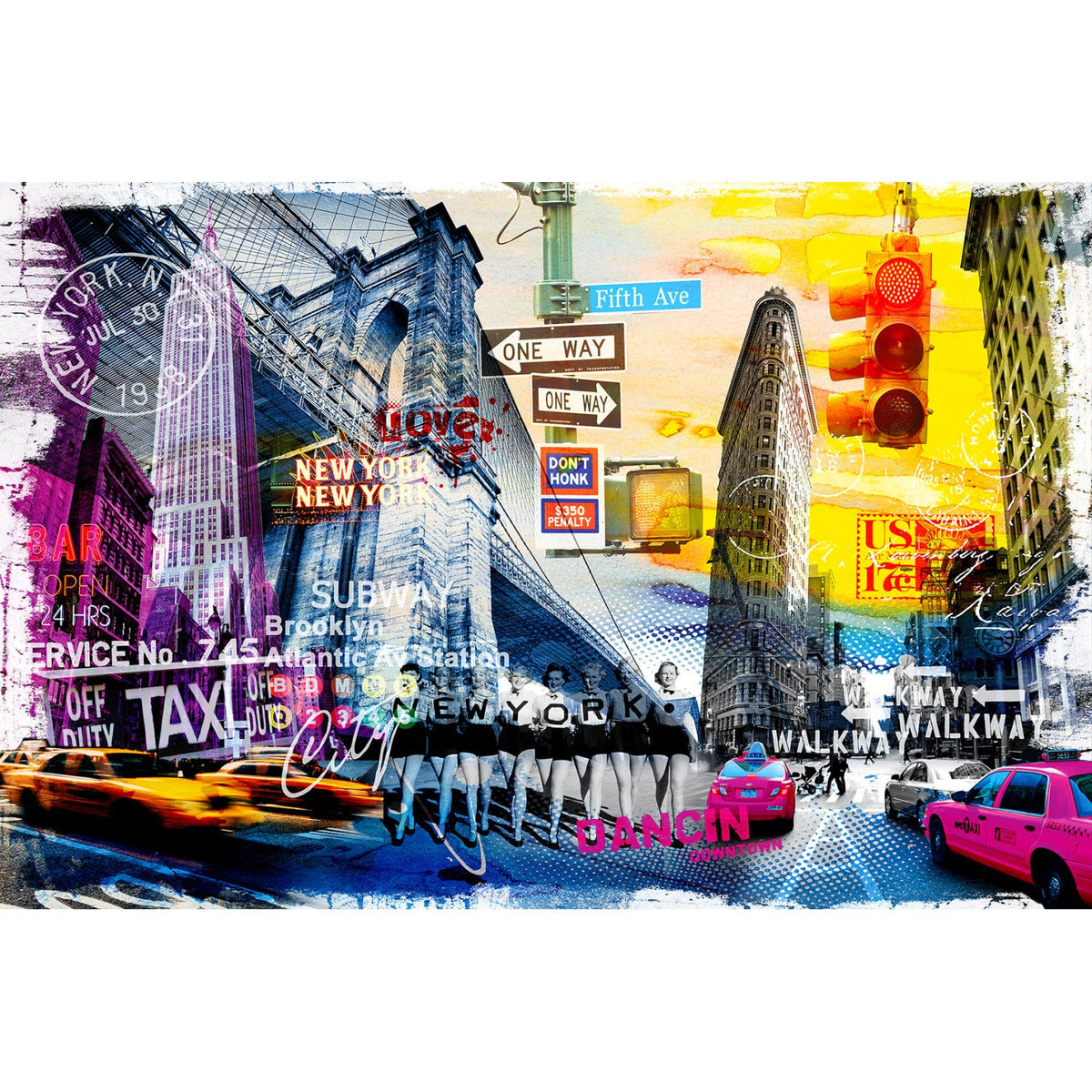 Bright New York Colorful City photographic art print by Cobra Art