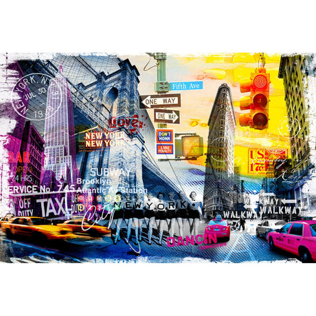 Bright New York Colorful City photographic art print by Cobra Art